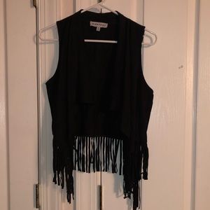 Black Fringe Vest